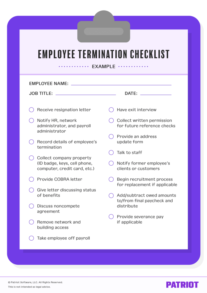 Employee Termination Checklist Preview HotPicture