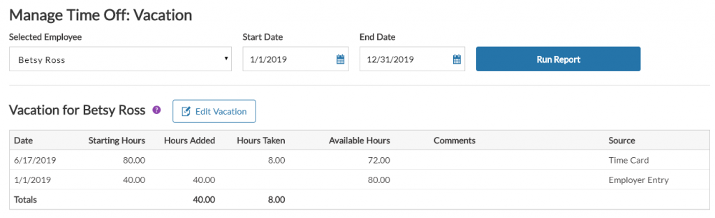 Managing Time Off