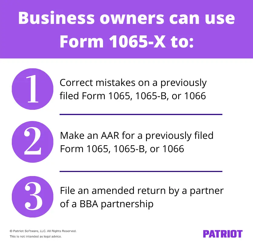 list of business owners who can use form 1065-x