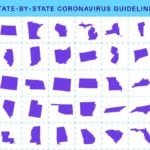 state icons illustrating state-by-state coronavirus guidelines