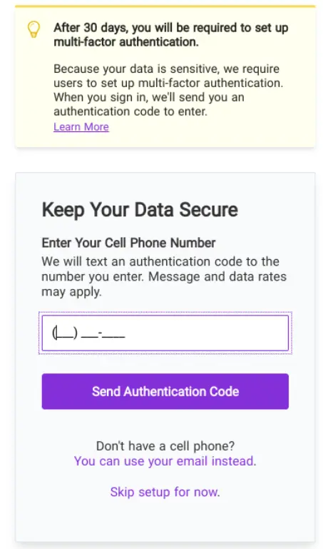 Setting up multi-factor authentication in Patriot Software