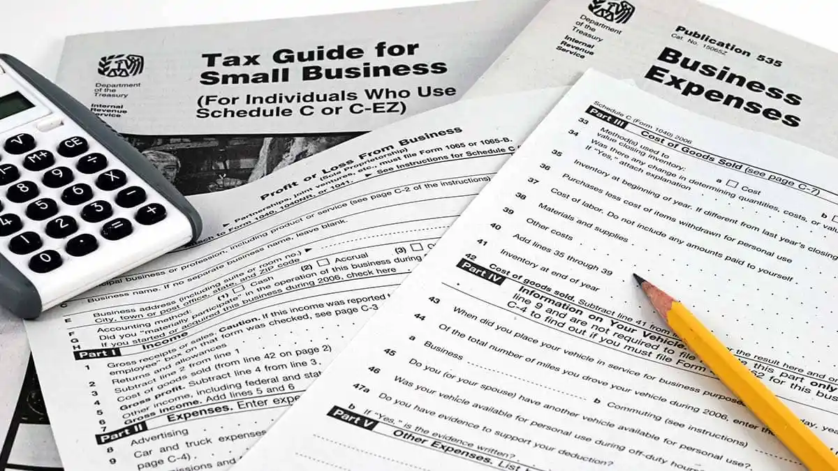 IRS Tax Guide for Small Businesses and calculator.