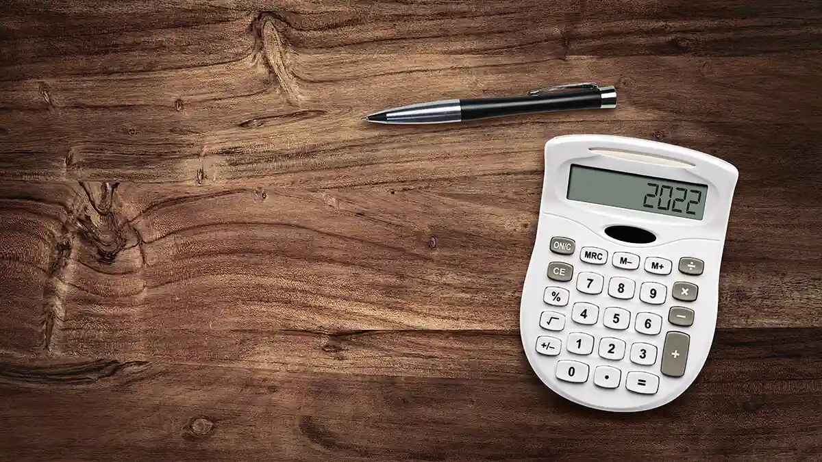 calculator and pen