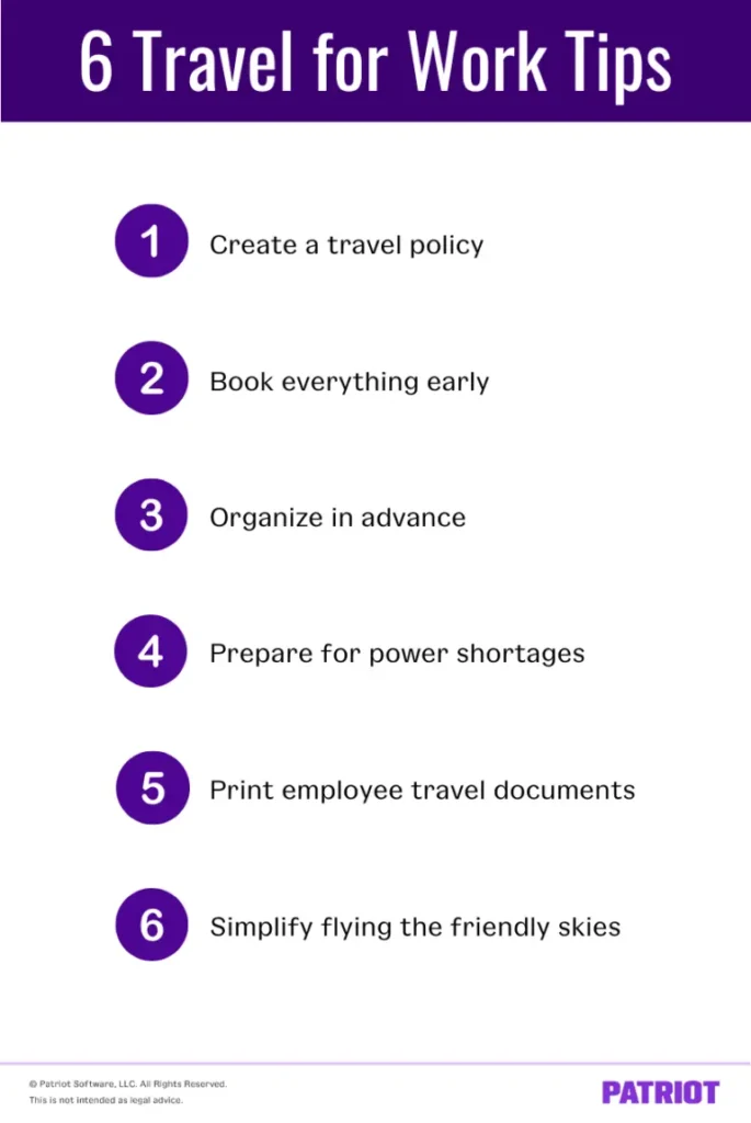 6 Travel for work tips.