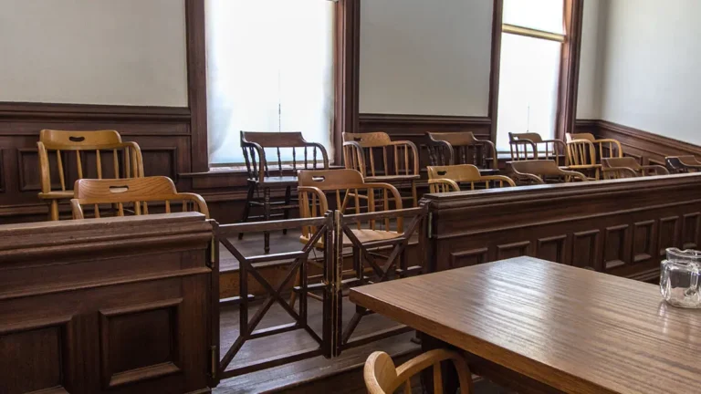 Jury duty area in a courtroom