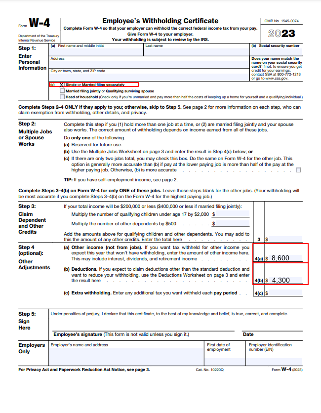 California W4 2023 Form Printable Forms Free Online