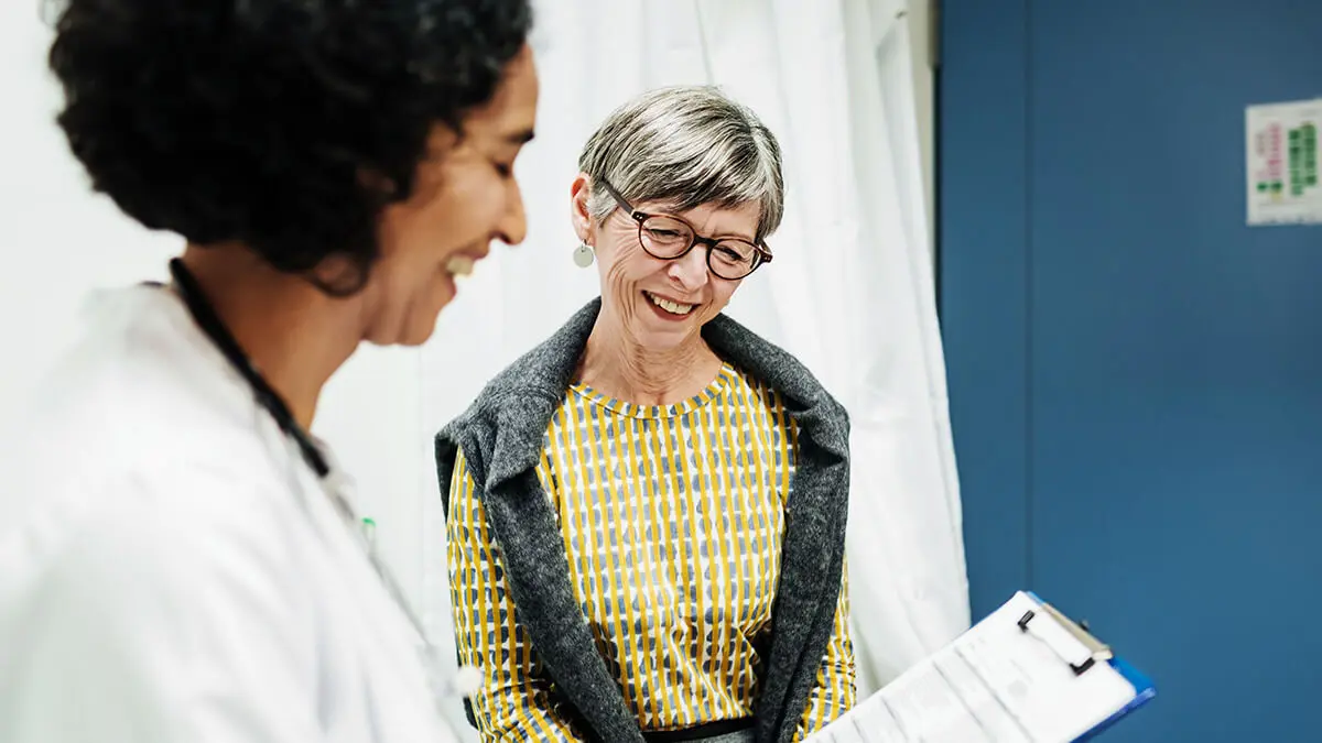 Patient with her doctor