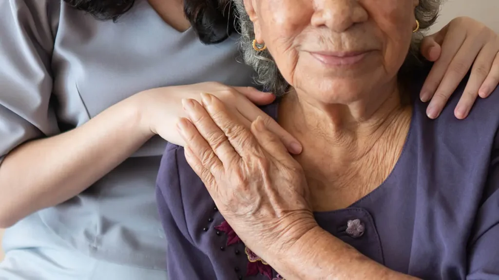 Woman with caretaker