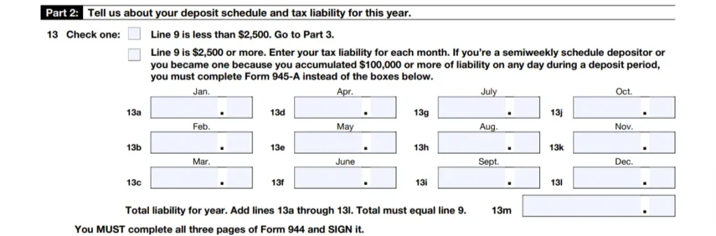 Form 944 for 2023: Part 2