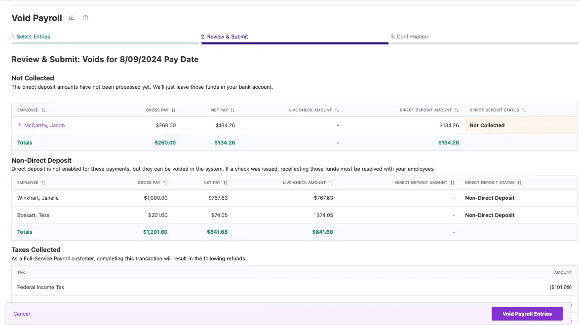 Patriot Software void paycheck process.