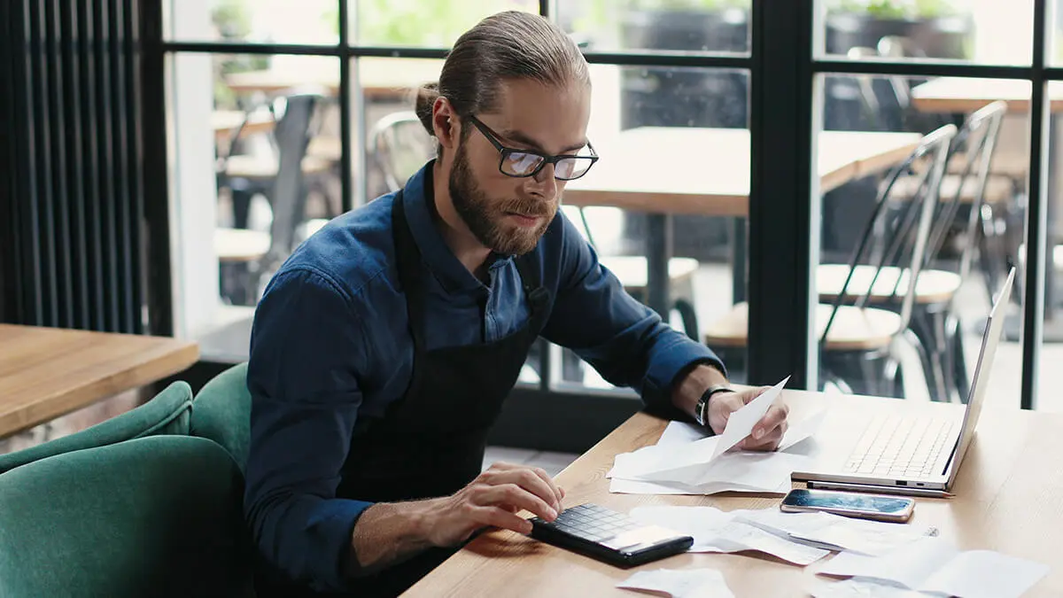 Man reviewing gross profit