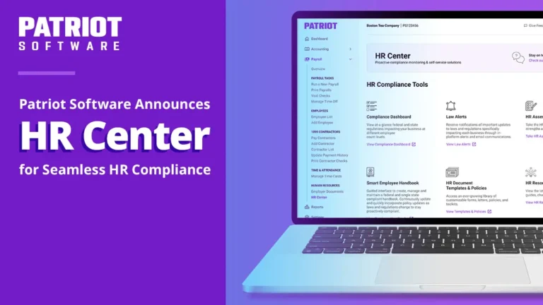 example of Patriot Software HR Center on computer screen