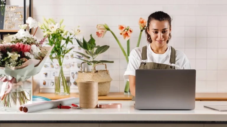 Business owner filing employee payroll taxes online.