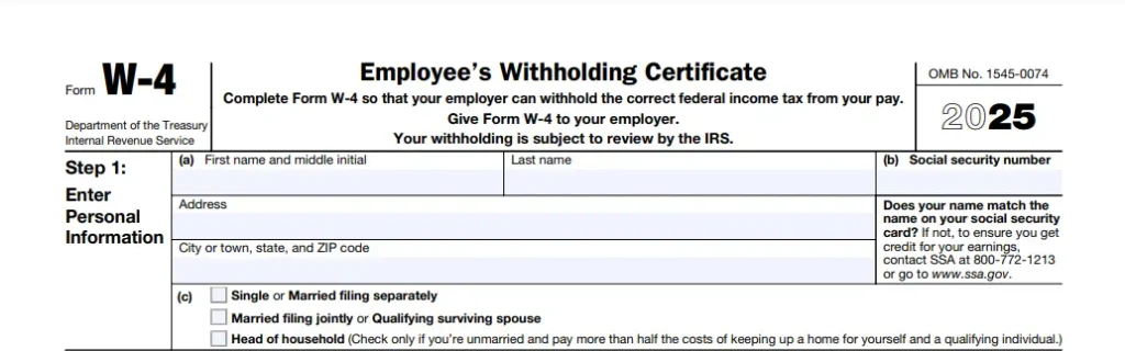 Form W-4 Step 1