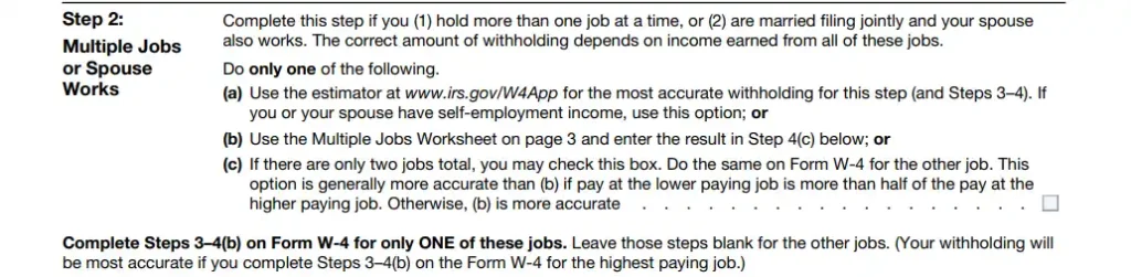 Form W-4 Step 2