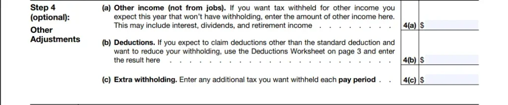 Form W-4 Step 4