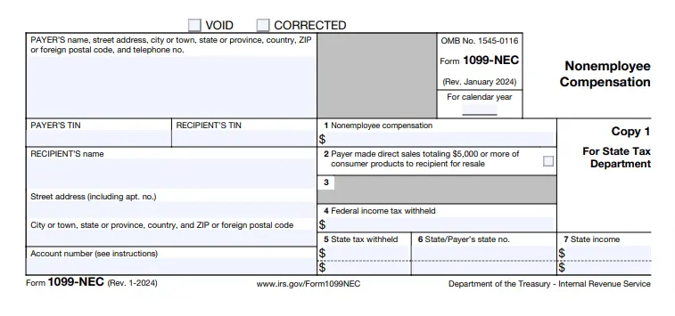 Form 1099-NEC Copy 1